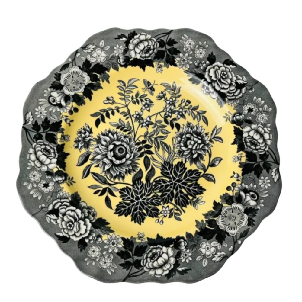 The Spode Archive Collection Black and Yellow Jasmine Plate